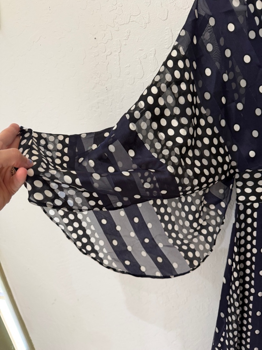 Baltic Born Soieblu Navy Blue Polka Dot Kimono Sleeve Maxi Dress Small - Picture 4 of 4